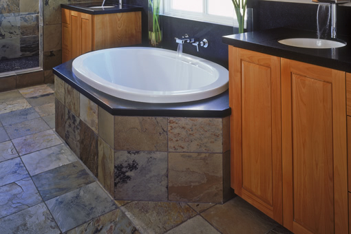 Custom Alder Bathroom Cabinets Raised Panel Doors