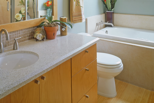 Alder Bathroom Cabinets with Bookmatched Aires Doors Chestnut Finish