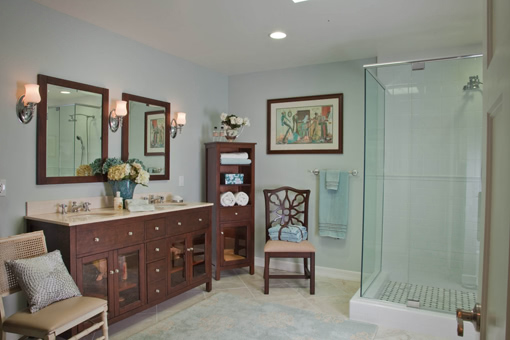 Craftsman Style Bathroom Cabinets 2" Square Legs Flush Inset Free Standing Linen Cabinet Glass Doors On Sink Cabinets